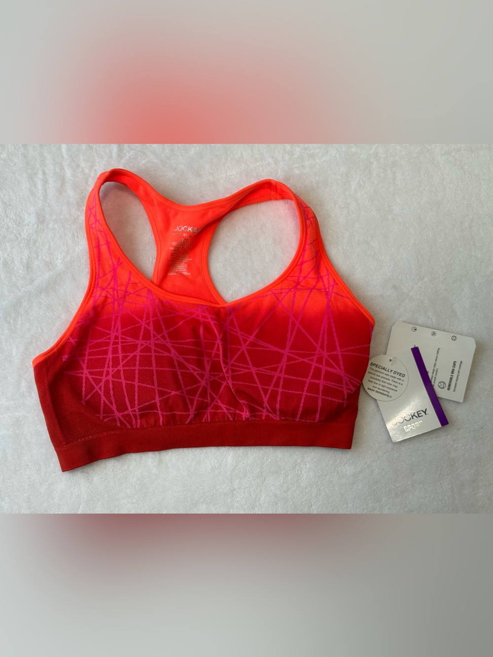 Bundle NWT 4 XL Women’s Jockey Sports Exercise Bras -Purple, Orange, Gray Tops - Picture 5 of 11